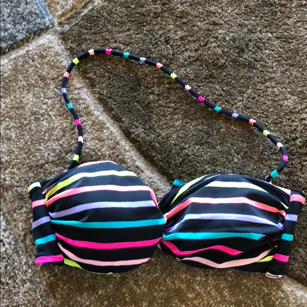 Victoria’s Secret striped bandeau bikini top